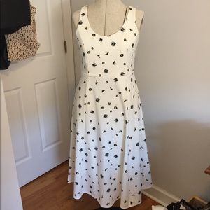 White and sunflower summer dress